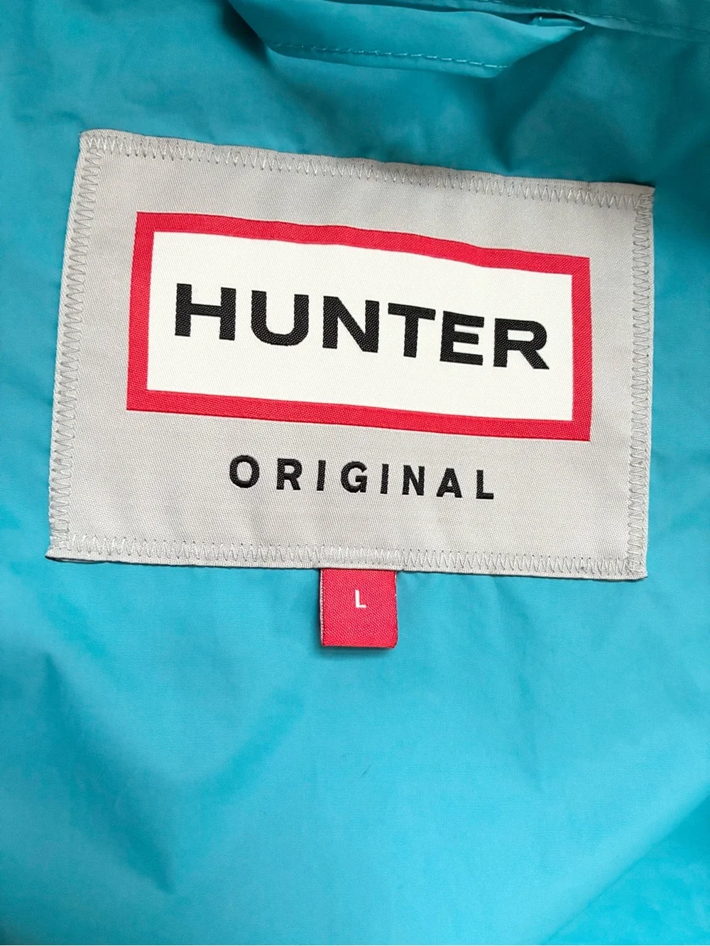 Hunter Men’s Lightweight Rain Ready Windbreaker Jacket Light Blue Aqua Size L